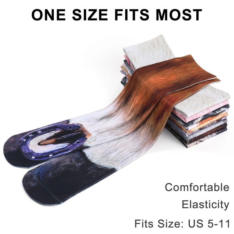 Tiaronics 3D Socks Unisex Adult Animal Paw Crew Socks - Sublimated Print (Horse) - Image 3